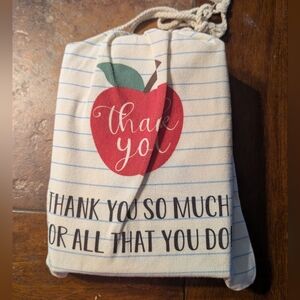 Apple Thank You Canvas Tote With Bento Box